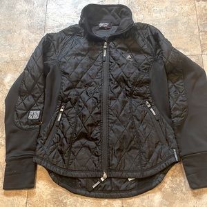 Light riding jacket. Small tear by left collar seam